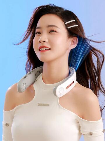Ventilador eléctrico para colgar al cuello sin hojas, plegable, USB, para deportes al aire libre, Lazy Mute